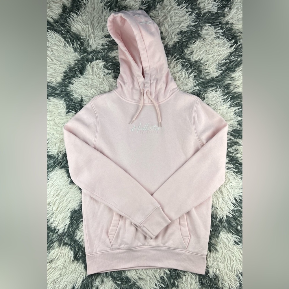 Hollister Men’s Light Pink Pullover Hoodie Sweatshirt Size XS